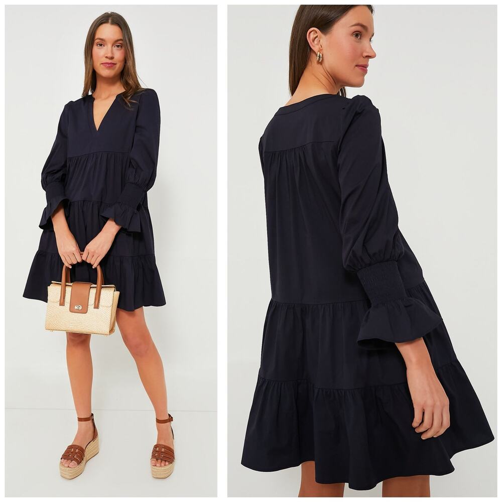 Tuckernuck Pomander Place Navy Cotton Poplin Kenzo Mini Dress Size Medium